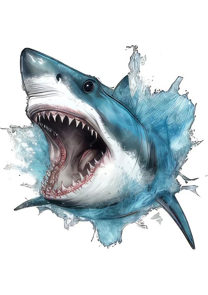Megaladon Resmi Araba Sticker Yapıştırması Mdx3 19 cm Dev Köpek Balığı