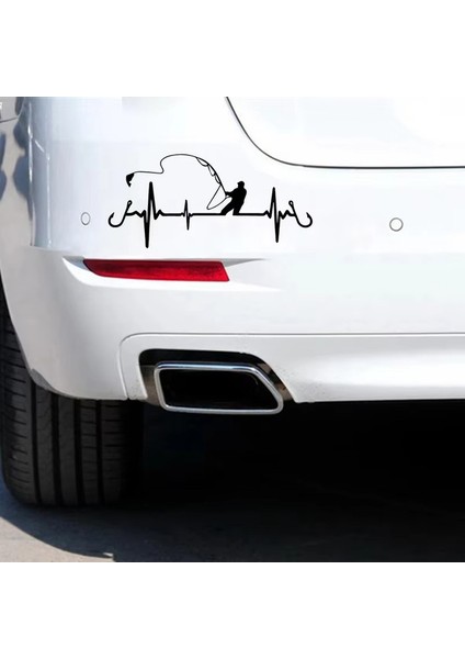 Araba Sticker Kalp Atışı Balıkçılık Dekoratif Çıkartmalar