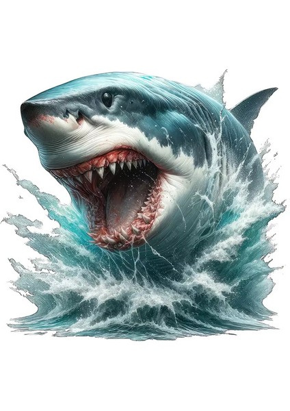Megaladon 19 cm Dev Köpek Balığı Resmi Araba Sticker Yapıştırması Mdx4