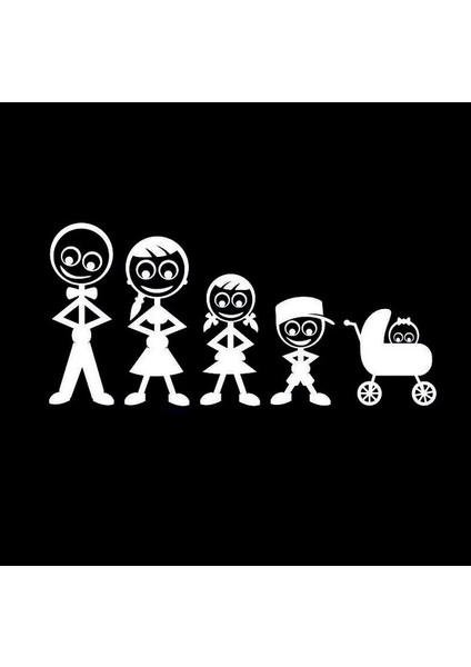 Aile Sticker Arka Cam Baba Anne Kız Erkek Çocuk ve Bebek Yapıştırma