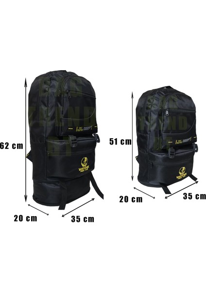 Sırt Çantası,dağcı Sırt Çantası,60 Litre Hacim,(Siyah)