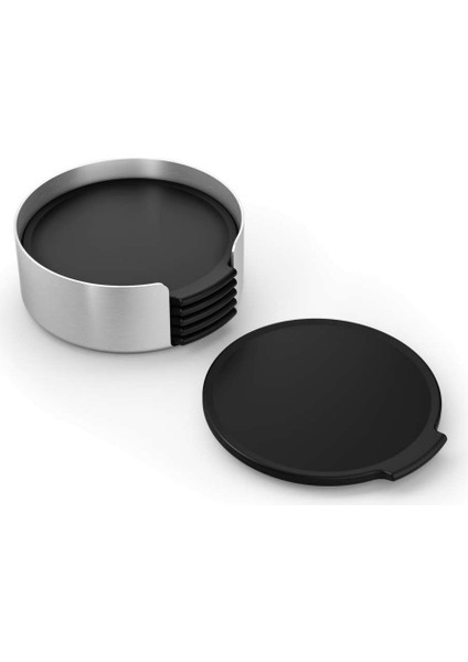 Norta 6'lı Bardak Altlığı 9,4 cm x 9,4 cm x 7 cm Siyah