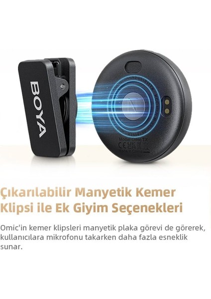 Omic-U Wireless İkili Yaka Mikrofonu Type-C Siyah