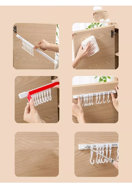 Kayar Askılı Mutfak Dolap Askısı Banyo Askısı