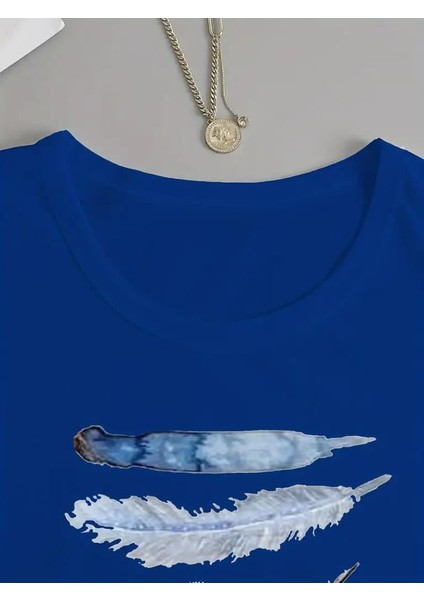 Kadın Uzun Kollu Bisiklet Yaka Kuş Tüyü Desenli Viskon Bluz modelleri