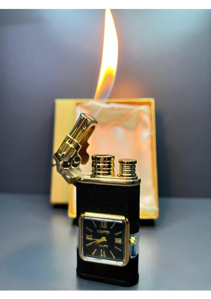 Çift Fonksiyonlu Özel Koleksiyon Saatli Metal Çakmak