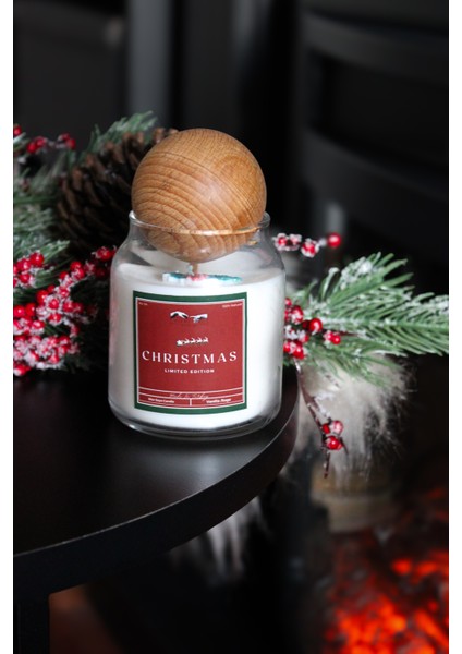 Yılbaşı Mum | Christmas Limited Edition S | Ahşap Fitili Soya Wa x Vanilla&sage