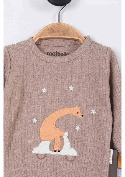 Zürafa Desenli Müslin Erkek Bebek Hastane Çıkışı Bebek Kıyafetleri Yenidoğan Hastane Çıkış Seti 4 Lü fırsatları