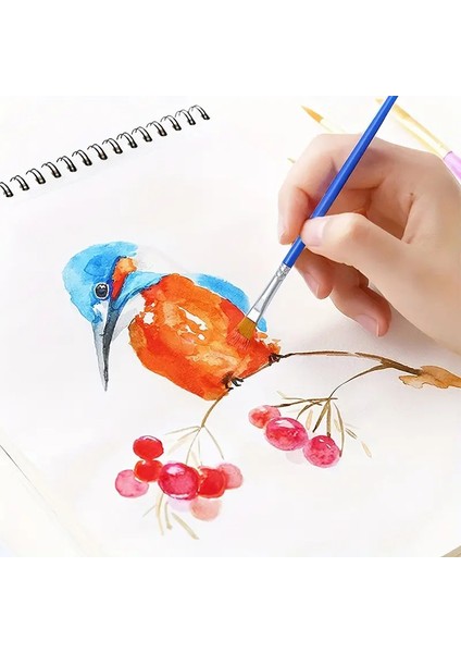 10 Adet Düz Uçlu Resim Fırçası, Akrilik, Yağlı, Guaj, Sulu Boya Için, Yumuşak Doku
