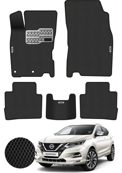 Nissan Qashqai 2013-2021 Hücreli Paspas Seti, Premium Eva Tam Set Paspas Takımı Siyah