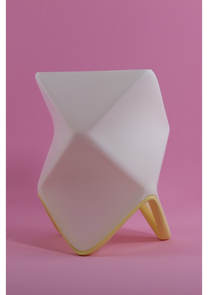 Orıgamı Dekoratif Abajur (13 x 13 x 19 cm ) - Sarı