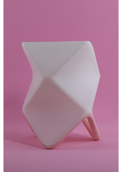 Orıgamı Dekoratif Abajur (13 x 13 x 19 cm ) - Toz Pembe
