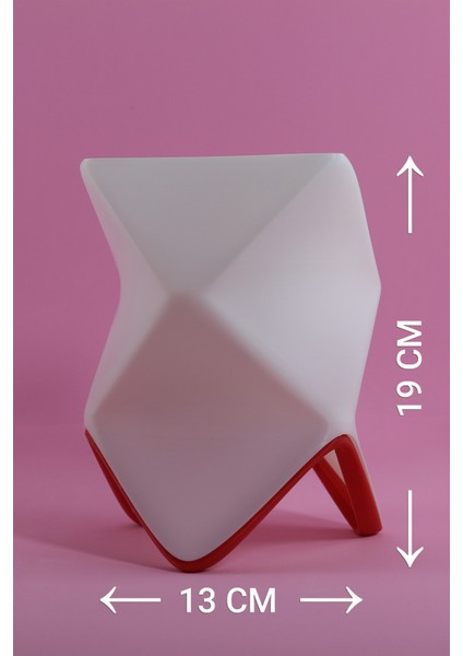 Orıgamı Dekoratif Abajur (13 x 13 x 19 cm ) - Toz Pembe fırsatları