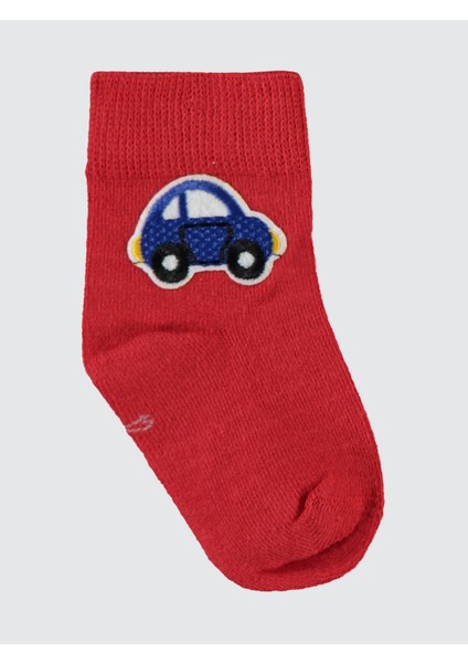 Erkek Bebek Aksesuarlı 2'li Çorap 6-18 Ay Mavi-Kırmızı fırsatları