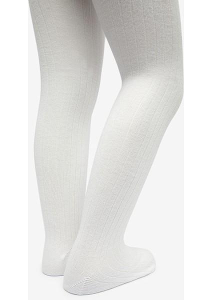 Pretty Rib 2li Beyaz-Lacivert Külotlu Çorap