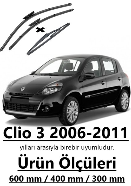 Renault Clio3 2006-2011 Ön ve Arka Muz Silecek Takımı