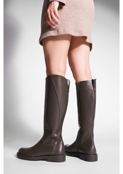 Kadın Yandan Fermuarlı Günlük Çizme Sirante Kahve fırsatları