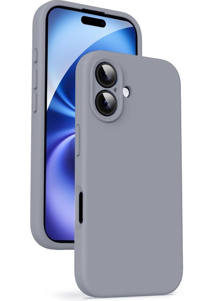Apple iPhone 16 Plus ile Uyumlu Telefon Kılıfı Kadife Iç Yüzey Soft Tasarım Lansman Kılıf