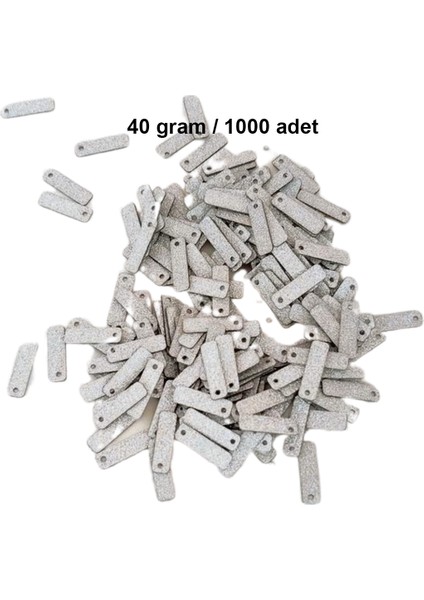 Mat Beyaz 15 x 5 mm Dantel Oya Yazma Halhal Abiye Lazer Kesim Pul 1000 Adet / 40 Gram