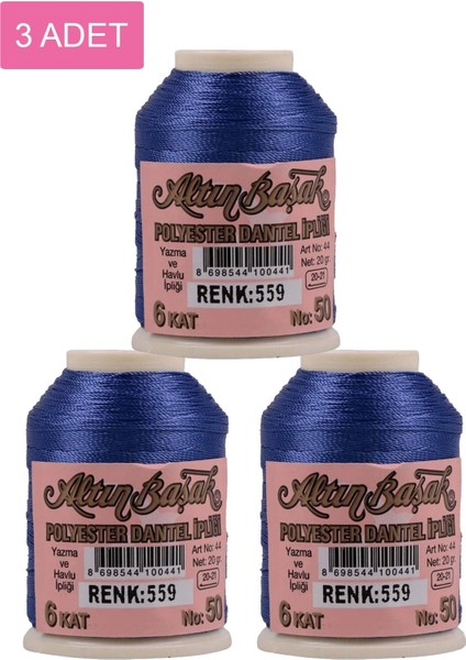 3 Adet Oya ve Dantel Ipi 20 gr - Royaleks - No: 559