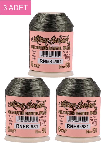 3 Adet Oya ve Dantel Ipi 20 gr - Royaleks - No: 581