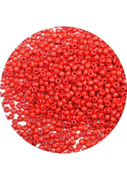 Koyu Turuncu Renk 4 mm Yaklaşık 660 Adet / 60 Gram Cam Boncuk Oya Yazma Bileklik ve Kolye