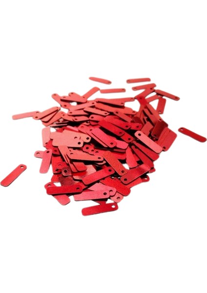 Kırmızı 15 x 5 mm Dantel Oya Yazma Halhal Abiye Pulu Lazer Kesim Pul 200 Adet / 8 Gram