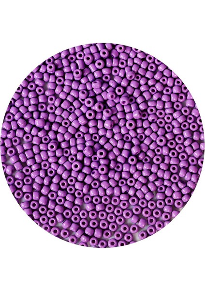 Mor Renk 4 mm Yaklaşık 660 Adet / 60 Gram Cam Boncuk Oya Yazma Bileklik ve Kolye