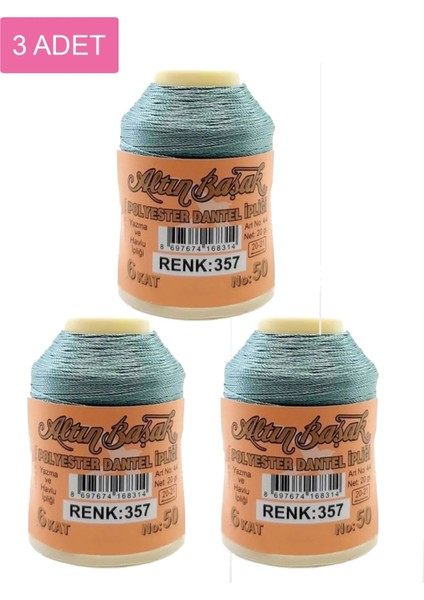 3 Adet Altınbaşak Oya ve Dantel İpi 20 gr - Royaleks - No: 357