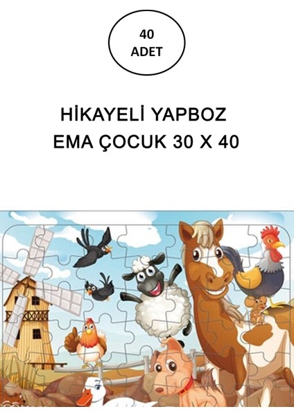 Hikayeli Yapboz Ema Çocuk 30 x 40 - 40 Adet