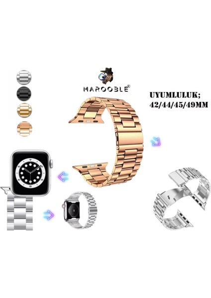 Apple Için Paslanmaz Çelik Watch Serisi 9/8/7/se/6/5/ultra/ultra2 Tüm Modellere Uyumlu 42-44-45-49MM