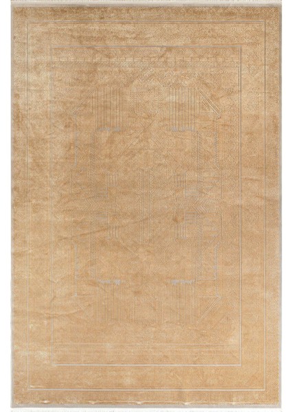Bearny TD01B Turuncu Krem Viskon Akrilik Yumuşak Dokulu Modern Halı