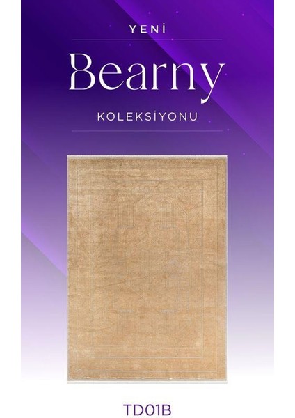 Bearny TD01B Turuncu Krem Viskon Akrilik Yumuşak Dokulu Modern Halı