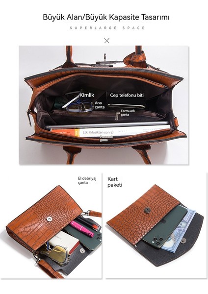 Tote Çapraz Çanta 3 Parçalı Set (Yurt Dışından)