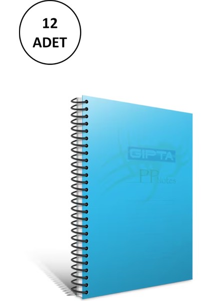 Eko Pp A4 Spiralli Pp Kapak Defter 60 Yaprak Kareli (12 Li Paket) 4176