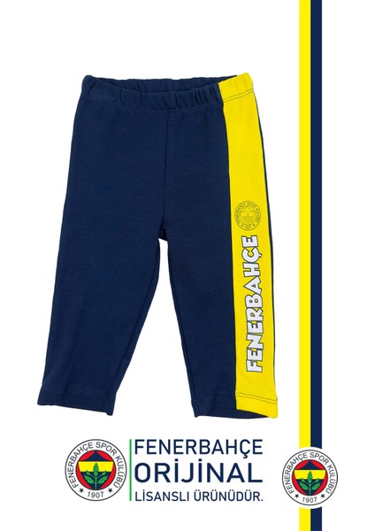 Fb Logo Sarı-Lacivert Bebek Sweat Eşofman Alt Set Ahşap Kutulu modelleri