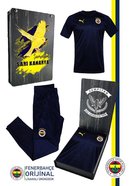 Orijinal A Takım Futbolcu Lacivert Antrenman Çocuk T-Shirt + Eşofman Alt Set