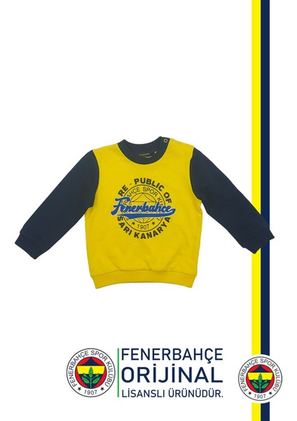 Lisanslı Republic Of Fenerbahçe Lacivert Bebek Sweat Eşofman Alt Set Ahşap Kutulu fiyatları