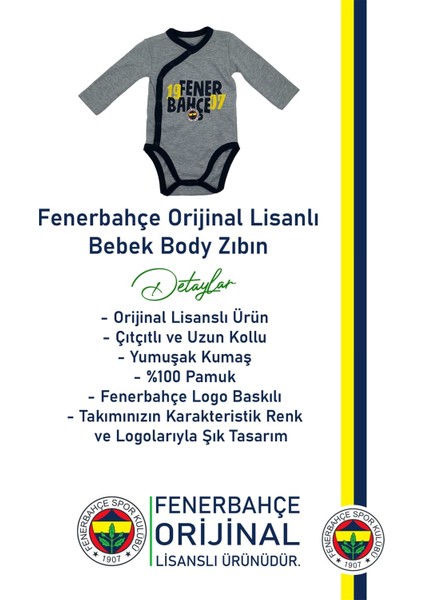 Orijinal Lisanslı 1907 Fenerbahçe Bebek Body Zıbın Hediyelik Ahşap Kutulu modelleri