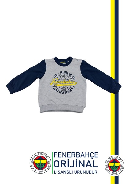 Lisanslı Republic Of Fenerbahçe Lacivert Bebek Sweat Eşofman Alt Set Ahşap Kutulu fiyatları
