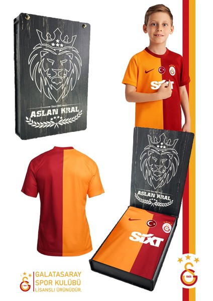 Lisanslı 23-24 Parçalı Sarı Kırmızı Çocuk Forma Hediyelik Ahşap Kutulu
