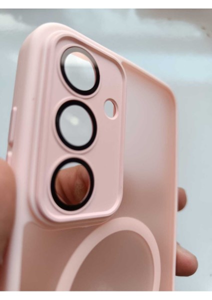 Samsung Galaxy S24 Fe Kılıf Kamera Lens Korumalı Renkli Mat Silikon Rlx Pembe modelleri