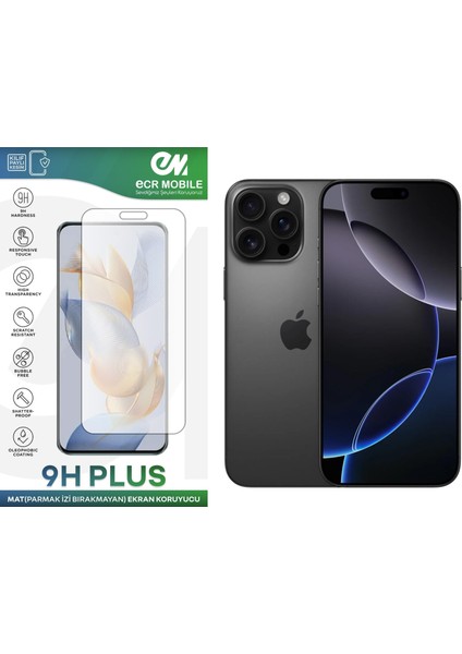 iPhone 16 Pro Max Ekran Koruyucu Mat(Parmak Izi Bırakmayan) Uyumlu Esnek Nano