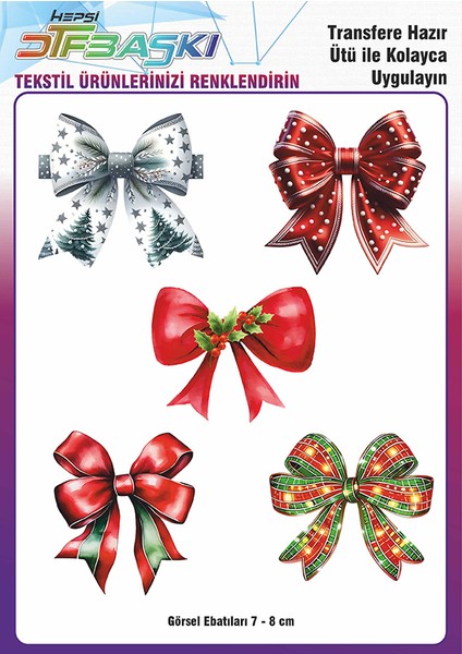 Kurdela 5 Adet Ütü ile Yapışan Tişört Tekstil Transfer Dtf Baskı