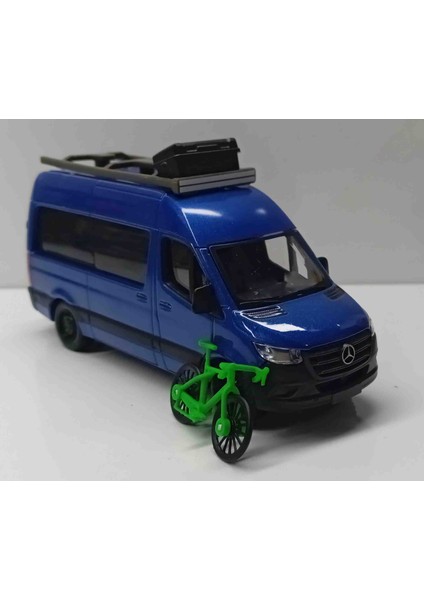 Dianomi Maisto 1:50 Ölçek Mercedes-Benz Sprinter Minibüs Bisiklet Aksesuarlı (12 cm Metal Model)
