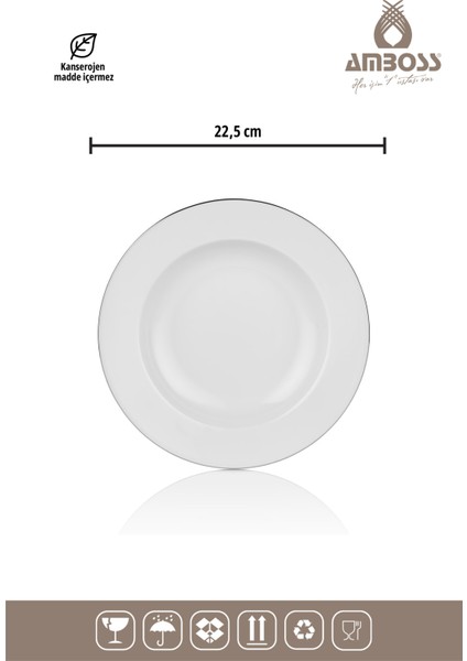 Hare 53 Parça Porselen Yemek Takımı - Gümüş