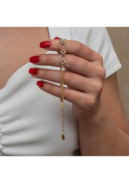 Gümüş Renkli Halka Dorika Kadın Bileklik modelleri