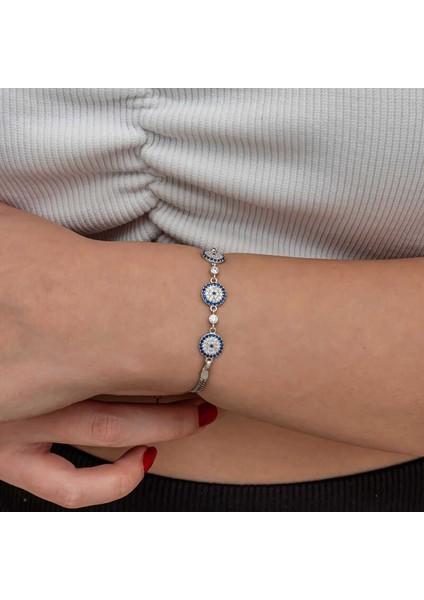 Gümüş Üçlü Nazar Kadın Bileklik fiyatları