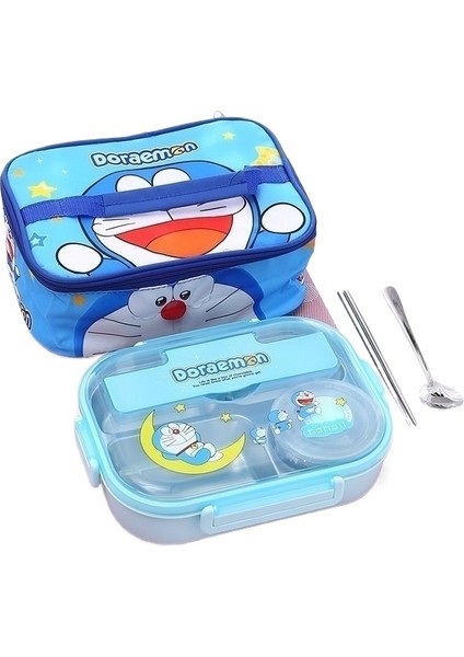 Karikatür Öğrenci Beş Bölmeli Çorba Kasesi ile Öğle Yemeği Kutusu 304 Paslanmaz Çelik (Yurt Dışından)