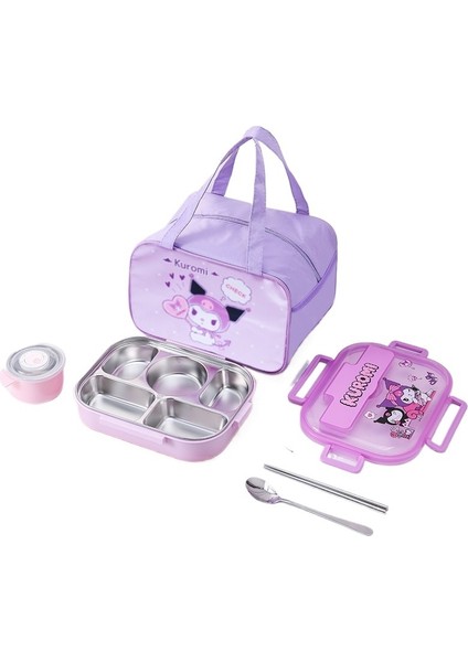 304 Paslanmaz Çelik Yalıtımlı Öğle Yemeği Kutusu Çorba Kasesi Karikatür Beş Bölmeli Öğle Yemeği Kutusu (Yurt Dışından)